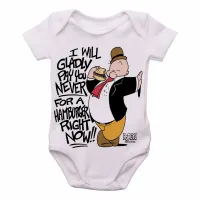 Body Bebê Infantil Dudu marinheiro popeye hamburger - Foto 2