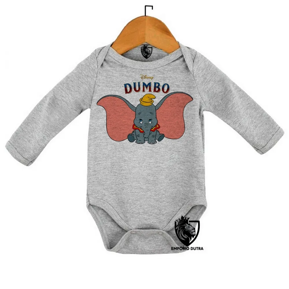 Body Bebê Infantil Dumbo desenho Elefante