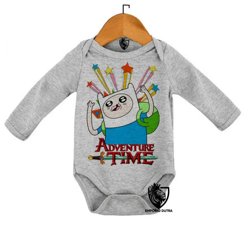 Body Bebê Infantil Finn estrelas Hora da Aventura Imagem
