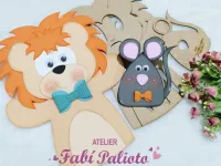 G1.597 Gabarito de Moldes  em MDF  Luva e Dedoche Fábula O Leão e o Ratinho - Foto 3