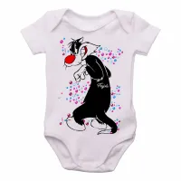 Body Bebê Infantil Frajola bolinhas gato cat piu - Foto 2