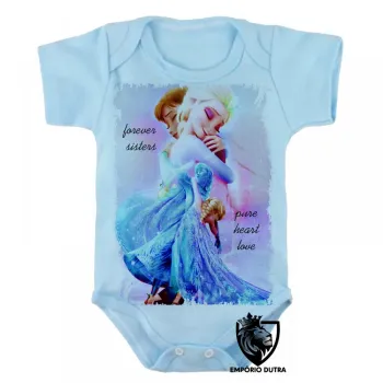 Body Bebê Infantil Frozen forever sisters - Foto 2