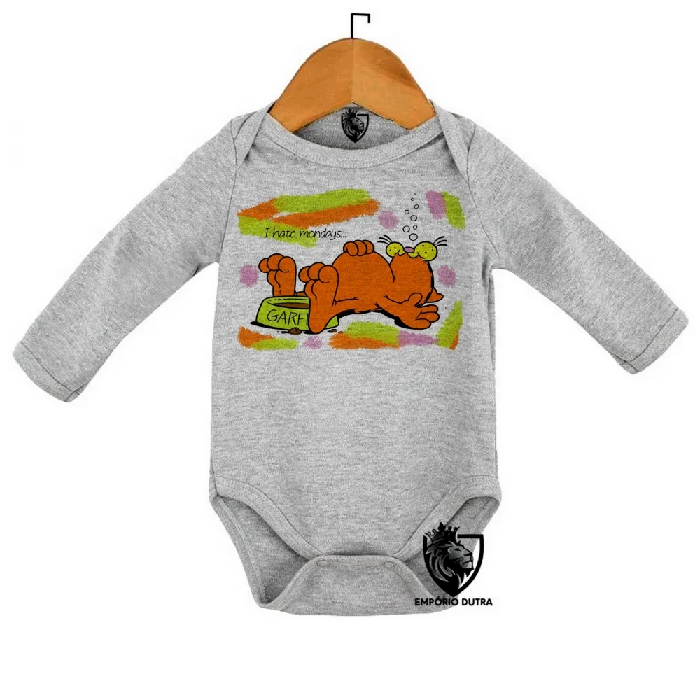 Body Bebê Infantil Garfield I hate mondays gato cat