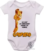 Body Bebê Infantil Garfield me ame gato gordo - Foto 2