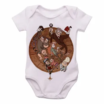 Body Bebê Infantil Gravity Falls círculo todos - Foto 2