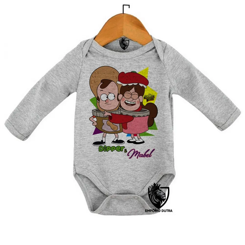 Body Bebê Infantil Gravity Falls Dipper Mabel potes Imagem
