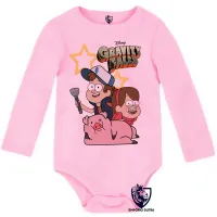 Body Bebê Infantil Gravity Falls estrelas Dipper Mabel - Foto 4
