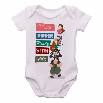 Body Bebê Infantil Gravity Falls nomes pilha - Foto 2
