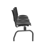 Longarina Ergoplax 3 Lugares Cor Preta e Estrutura Metálica Cor Preta - Foto 4