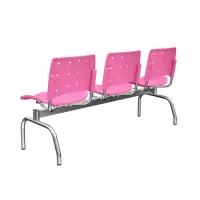 Longarina Ergoplax 3 lugares e Estrutura Cromada com Assento e Encosto em Cores - Foto 2