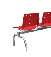 Longarina Ergoplax 2 lugares e Estrutura Cromada com Assento e Encosto em Cores - Foto 3