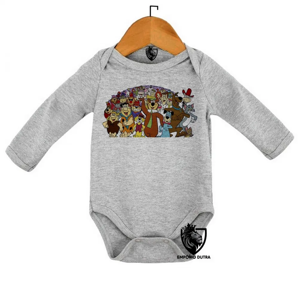 Body Bebê Infantil hanna barbera ze colmeia fred barney tom jerry turma