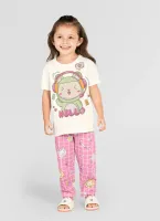 Pijama Bichinho Virtual - Brilha no Escuro - Branco - Manga Curta - Foto 2