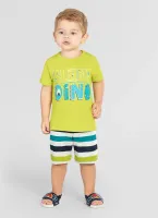 Pijama Dinossauro - Brilha no Escuro - Verde - Verão - Foto 2