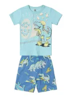 Pijama Dinossauro - Brilha no Escuro - Azul - Verão