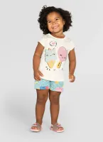 Pijama Sorvetinho - Brilha no Escuro - Branco - Verão - Foto 2