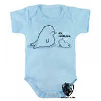 Body Bebê Infantil Hey Mãe Mother Foca Filha - Foto 3