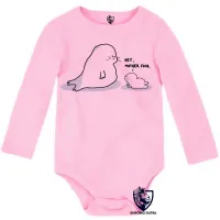 Body Bebê Infantil Hey Mãe Mother Foca Filha - Foto 4