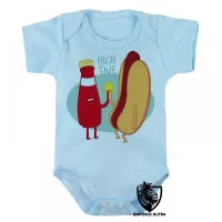 Body Bebê Infantil High Five salsicha catchup hot dog - Foto 3