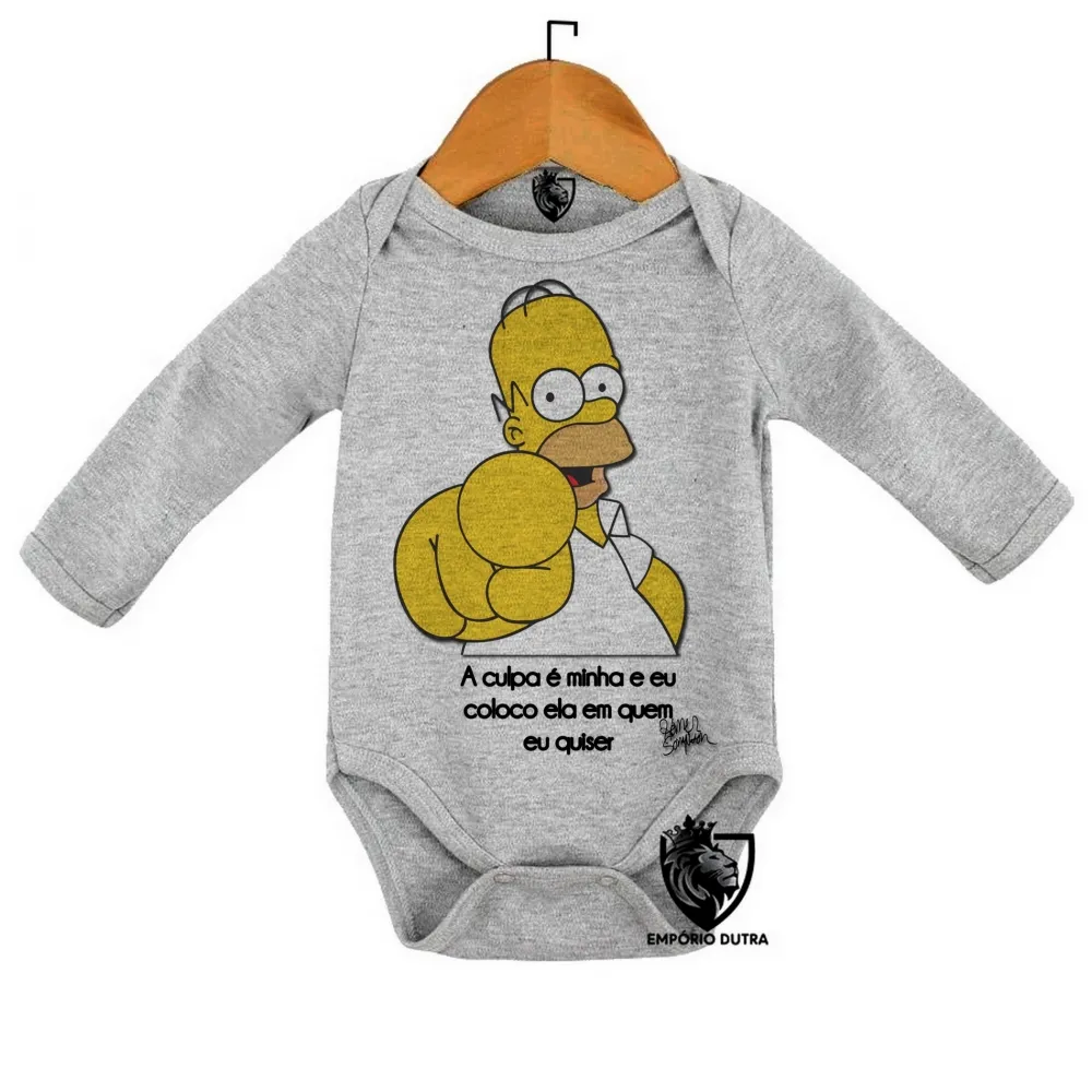 Body Bebê Infantil Homer Simpsons culpa minha coloco ela em quem eu quiser