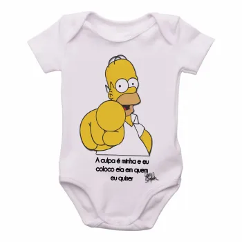 Body Bebê Infantil Homer Simpsons culpa minha coloco ela em quem eu quiser - Foto 2