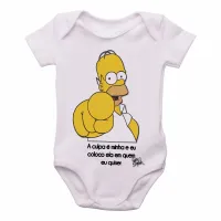 Body Bebê Infantil Homer Simpsons culpa minha coloco ela em quem eu quiser - Foto 2