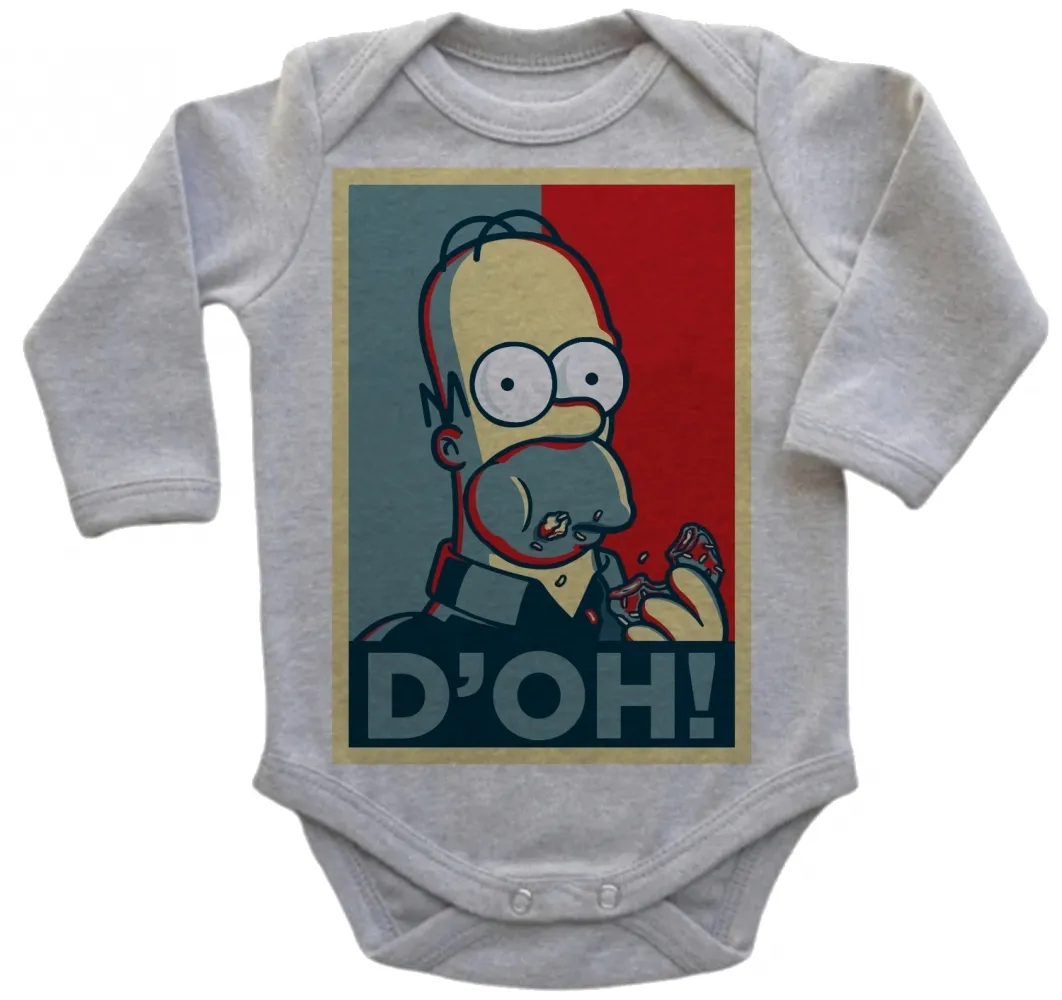 Body Bebê Infantil Homer Simpsons D'oh Rosquinha Imagem