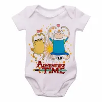 Body Bebê Infantil Hora da Aventura corações jake e finn - Foto 2