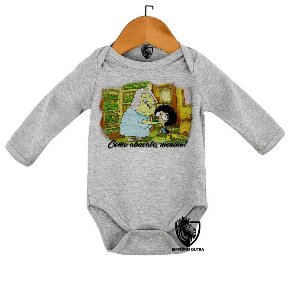 Body Bebê Infantil Irmão do Jorel Vovó Juju abacate