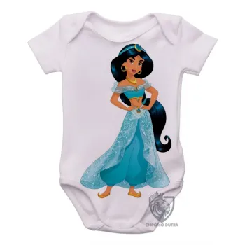 Body Bebê Infantil Jasmine princesa Aladim - Foto 2