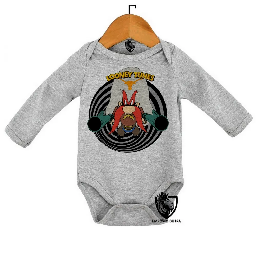 Body Bebê Infantil Looney Tunes Eufrazino arma Imagem