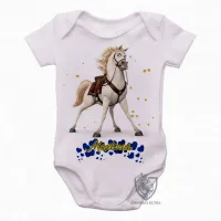 Body Bebê Infantil Maximus corações rapunzel cavalo - Foto 2