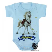 Body Bebê Infantil Maximus corações rapunzel cavalo - Foto 3