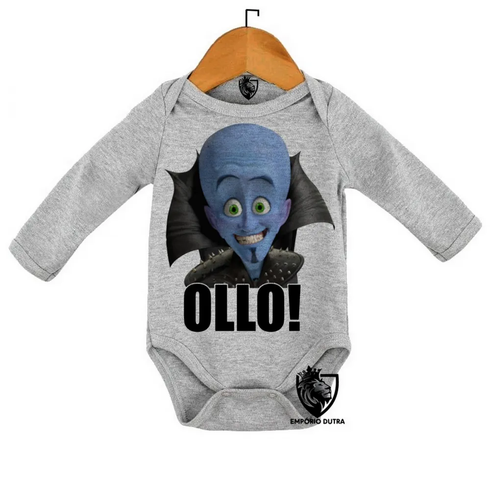 Body Bebê Infantil megamente super herói azul