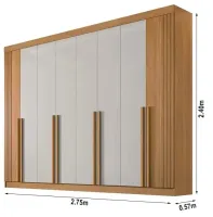 Roupeiro 8 Portas Daymond 100% MDF largura 2.75 - Foto 8