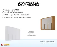 Roupeiro 8 Portas Daymond 100% MDF largura 2.75 - Foto 9