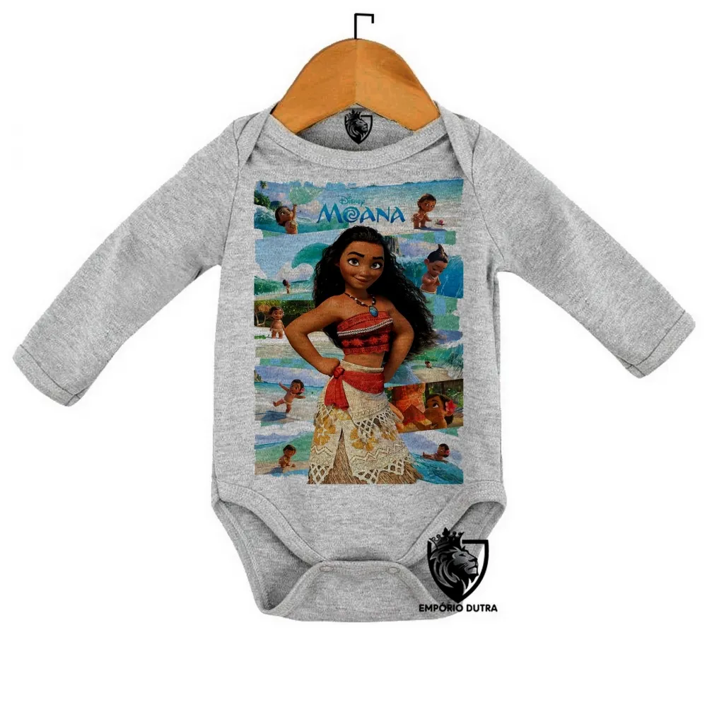 Body Bebê Infantil Moana fases princesa