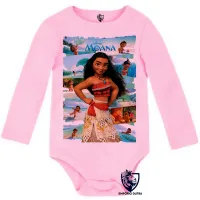 Body Bebê Infantil Moana fases princesa - Foto 4
