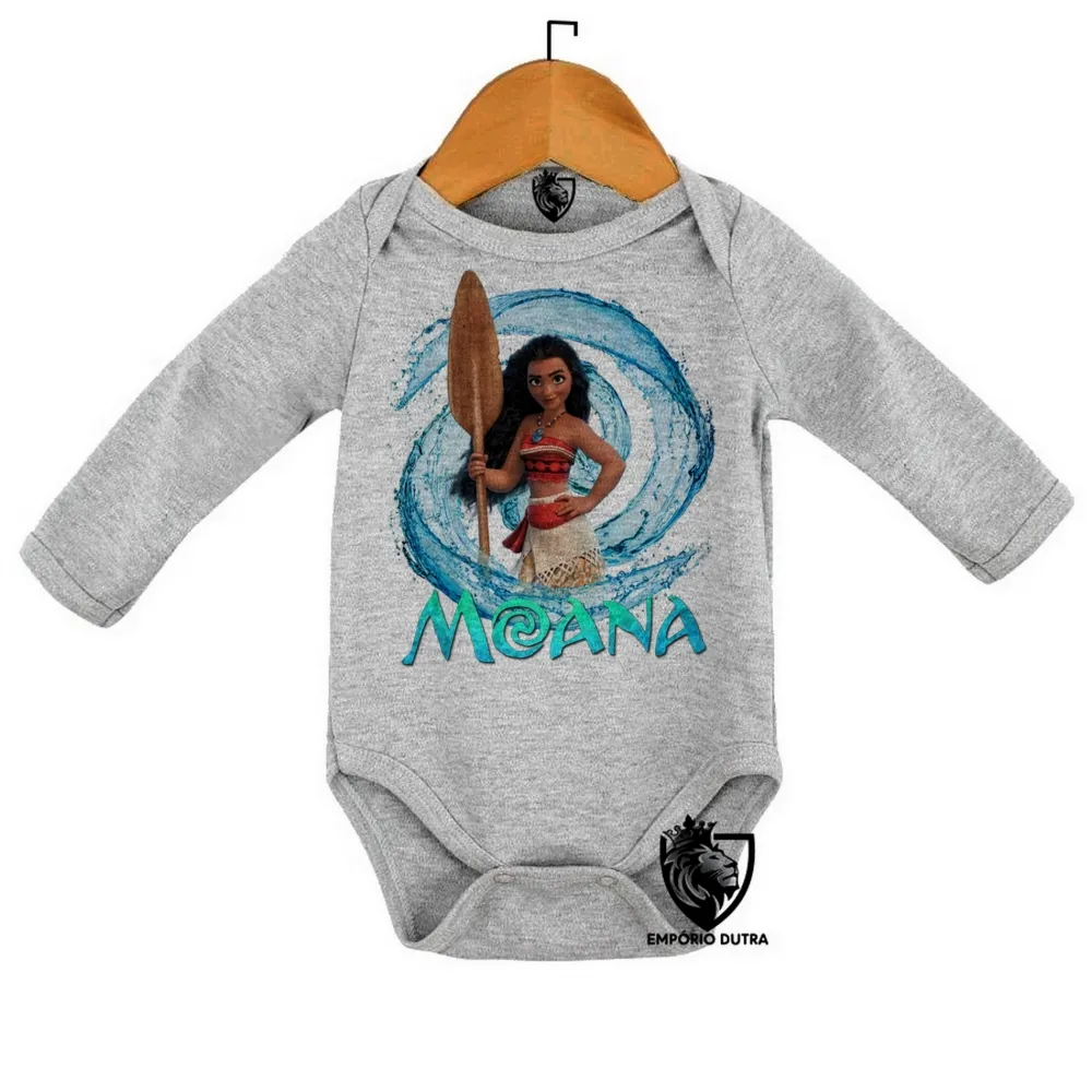 Body Bebê Infantil Moana princesa disney mar aventuras