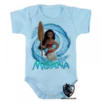 Body Bebê Infantil Moana princesa disney mar aventuras - Foto 3