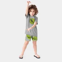 Pijama Dinossauro - Brilha no Escuro - Cinza - Verão