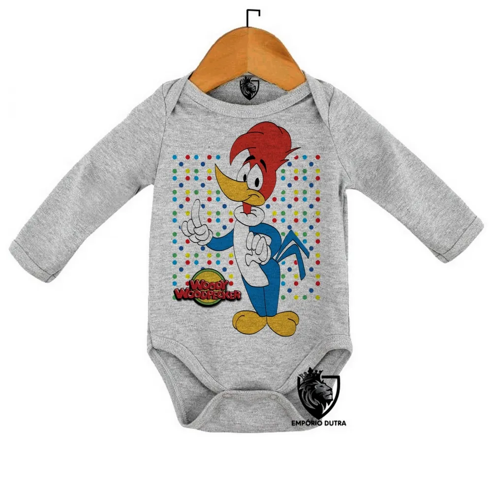 Body Bebê Infantil Pica Pau bolinhas Imagem