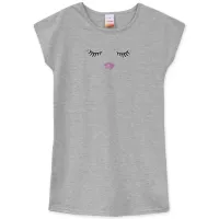Pijama Camisola Maquiagem - Brilha no Escuro - Cinza - Verão