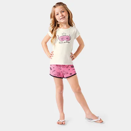 Pijama Sono de beleza - Brilha no Escuro - Branco - Verão