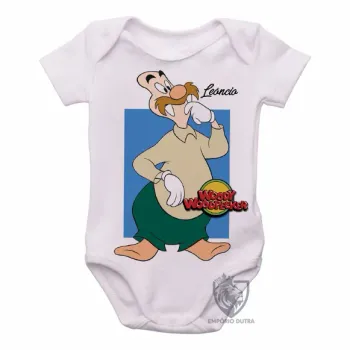 Body Bebê Infantil Pica Pau Leôncio Leão Marinho - Foto 2