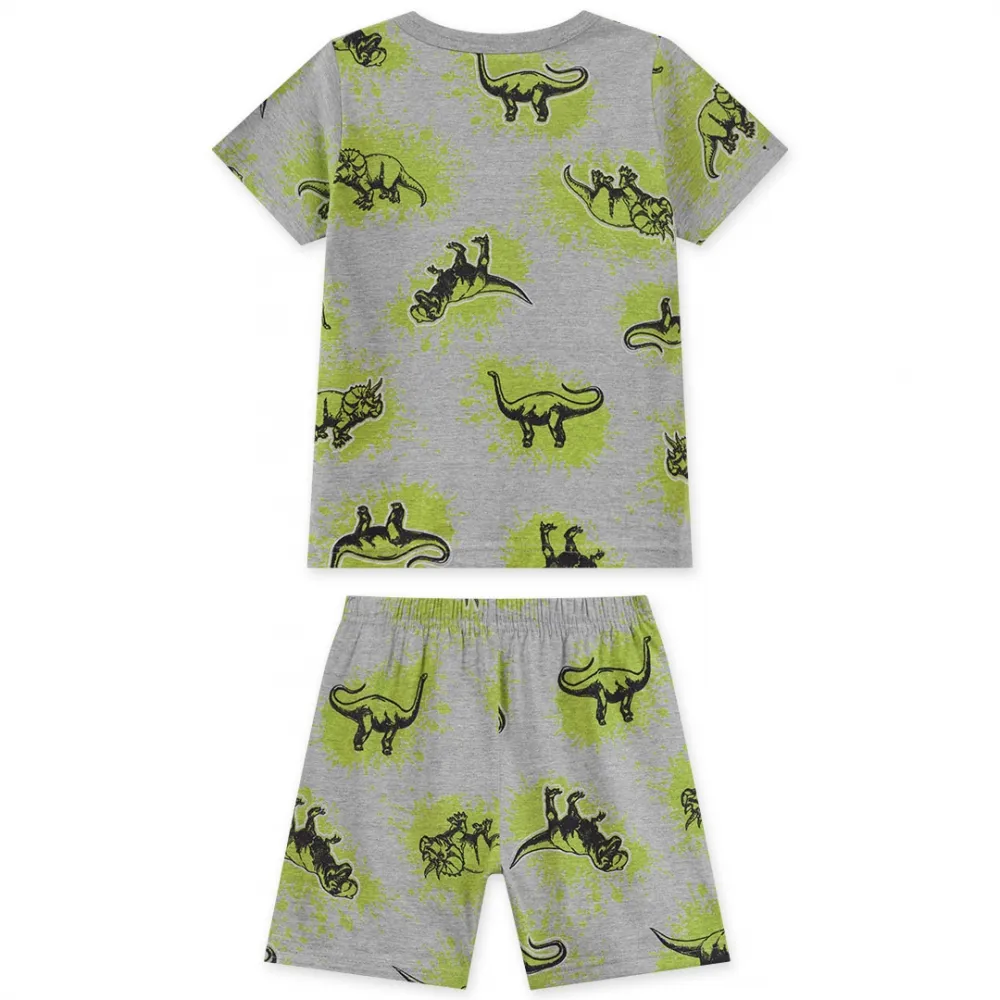 Pijama Dinossauro - Brilha no Escuro - Cinza - Verão Imagem