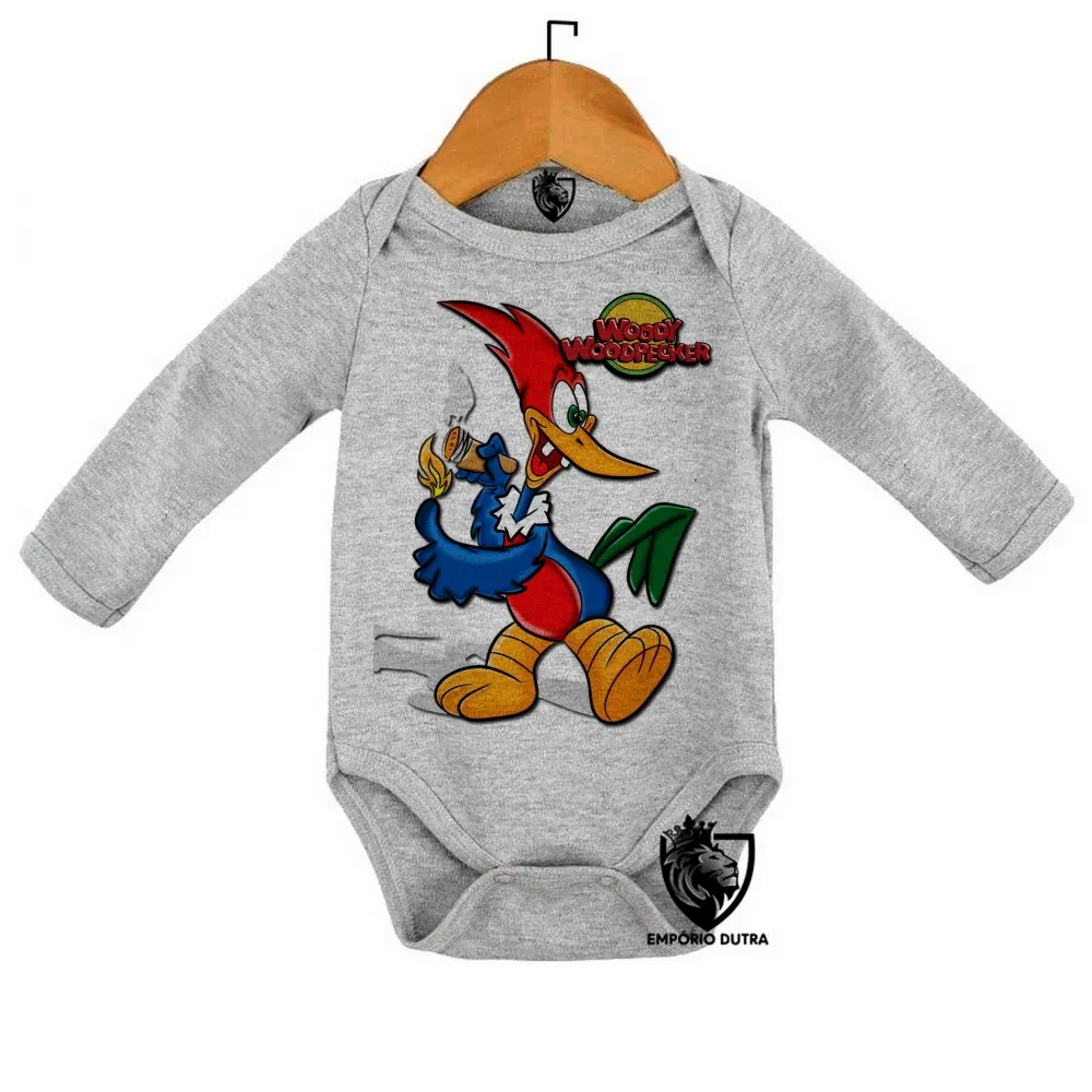 Body Bebê Infantil Pica Pau louco anos 60 Imagem