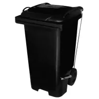 Carro Coletor 120 Litros  Preto com Pedal