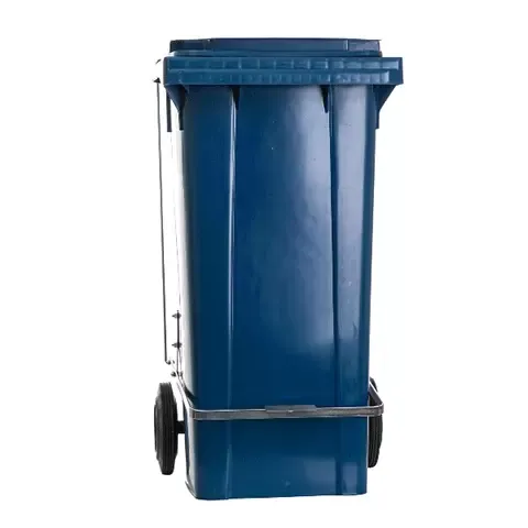 Carro Coletor  120  Litros  Azul Com Pedal   Imagem