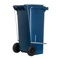 Carro Coletor  120  Litros  Azul Com Pedal   - Foto 2